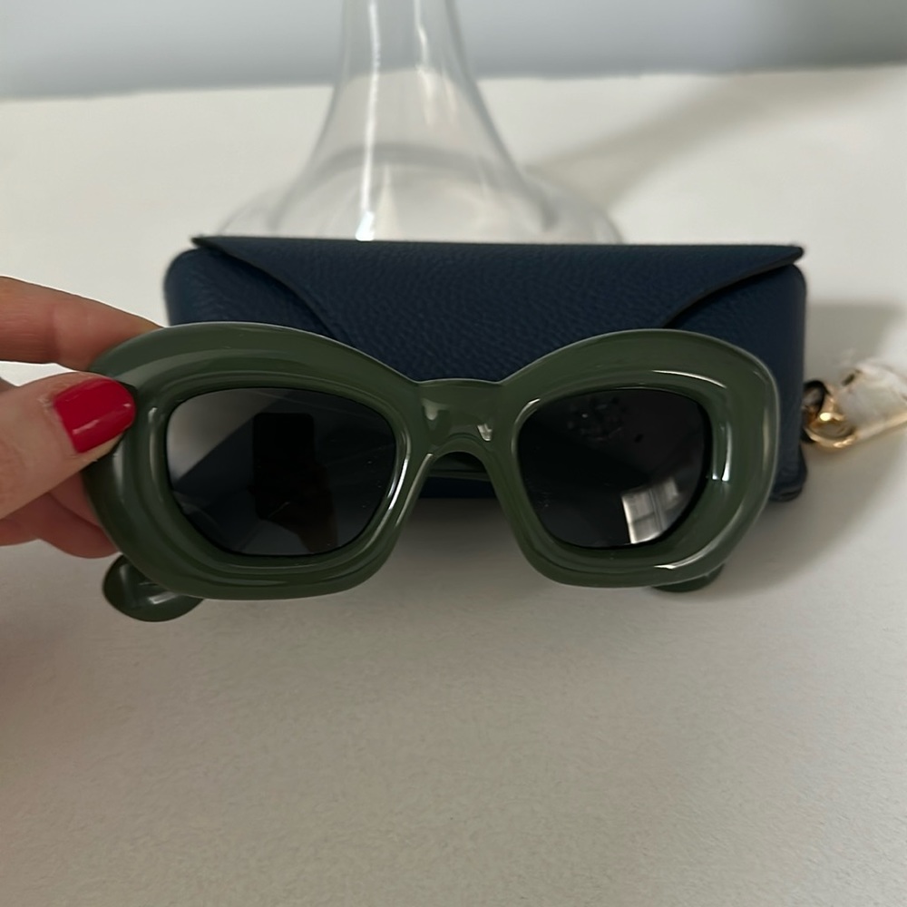 LOEWE GREEN INFLATED BUTTERFLY SUNGLASSES